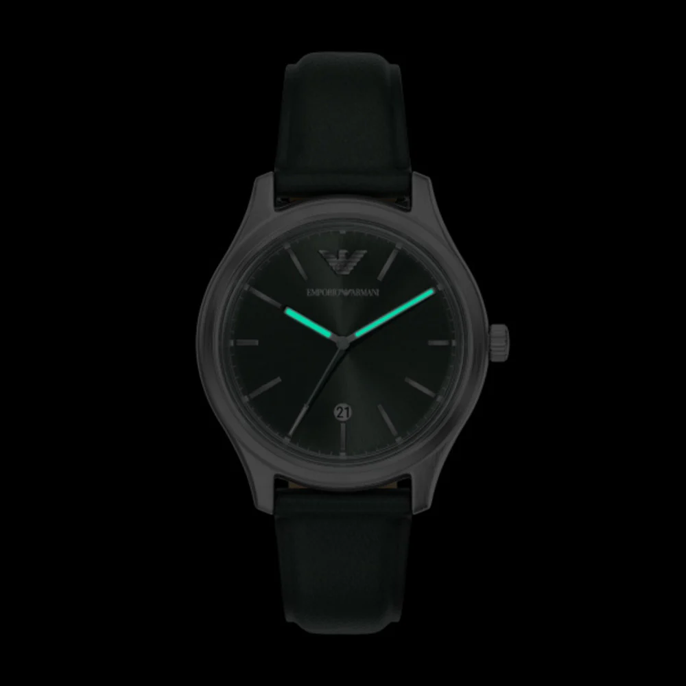 Men Green Leather Watch - Image 4