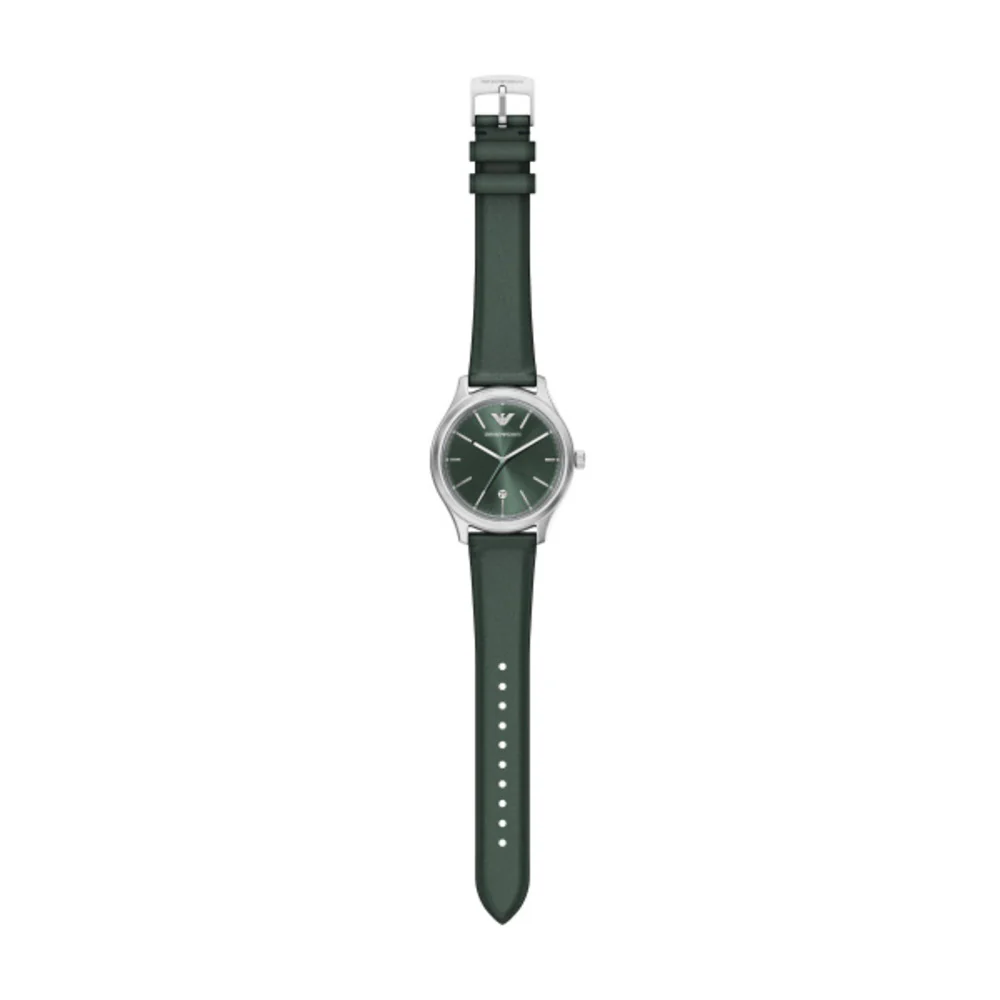Men Green Leather Watch - Image 5