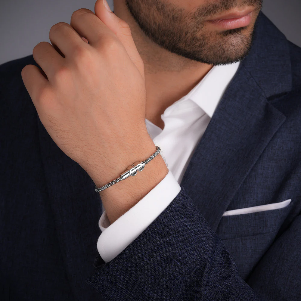 Men Carlo Silver Bracelet - Image 4