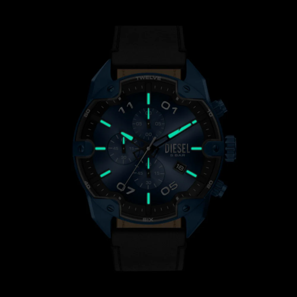 Men Spiked Blue Watch - Image 4