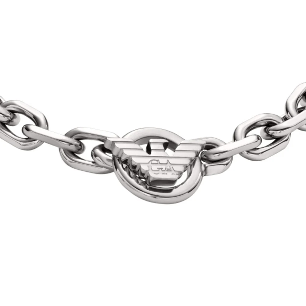 Men Eagle Logo Silver Bracelet - Image 2