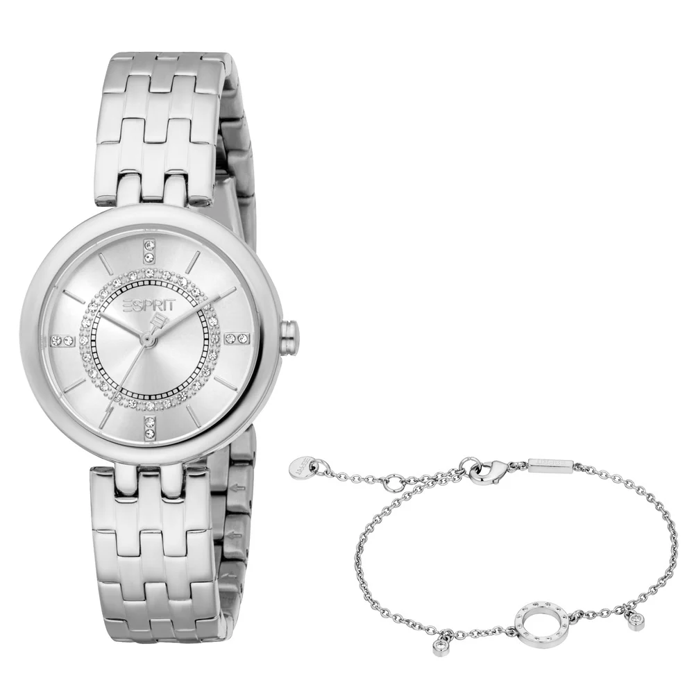 Women Myra Silver Watch Set