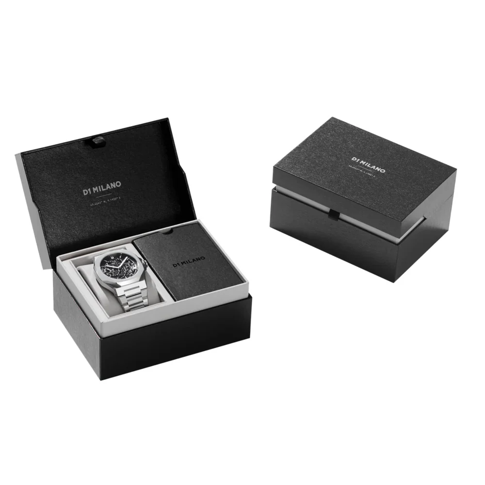Men Skeleton Silver Watch - Image 5