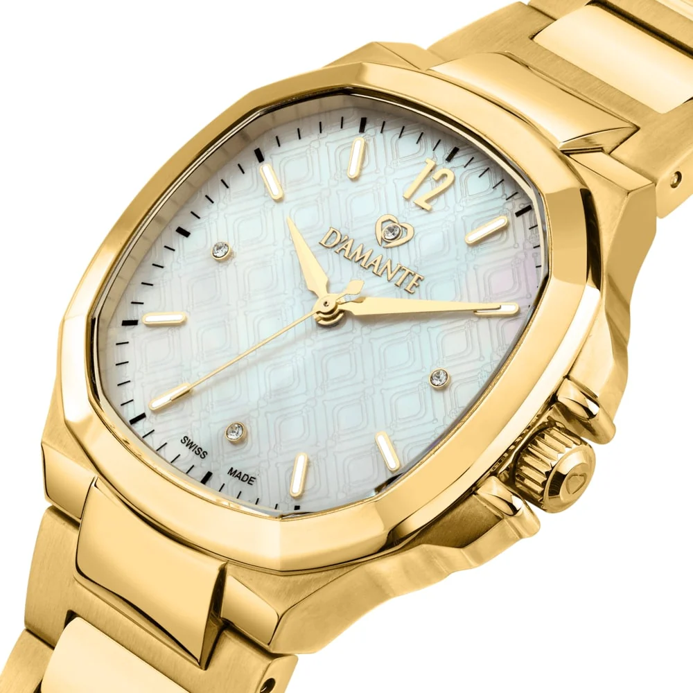 Women Faceted Gold Watch - Image 3