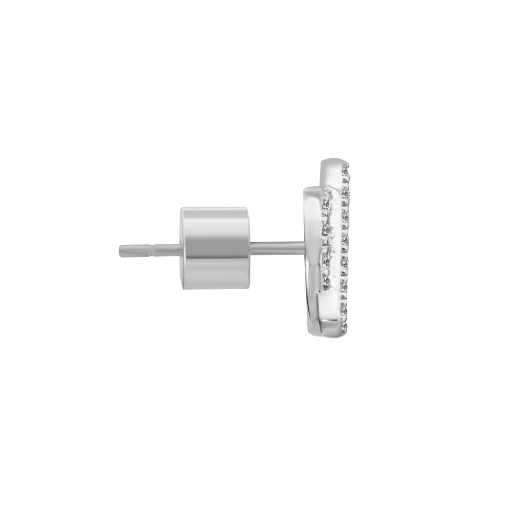 Women Orietta O Crossed White Earring - Image 3